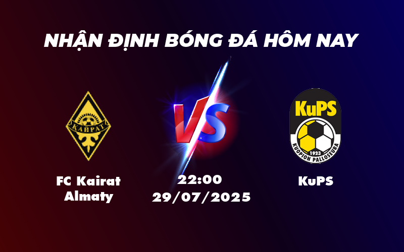 Nhận định FC Kairat Almaty vs KuPS Cơ hội nào cho đội khách 1 fc kairat almaty kups 29 07 c1